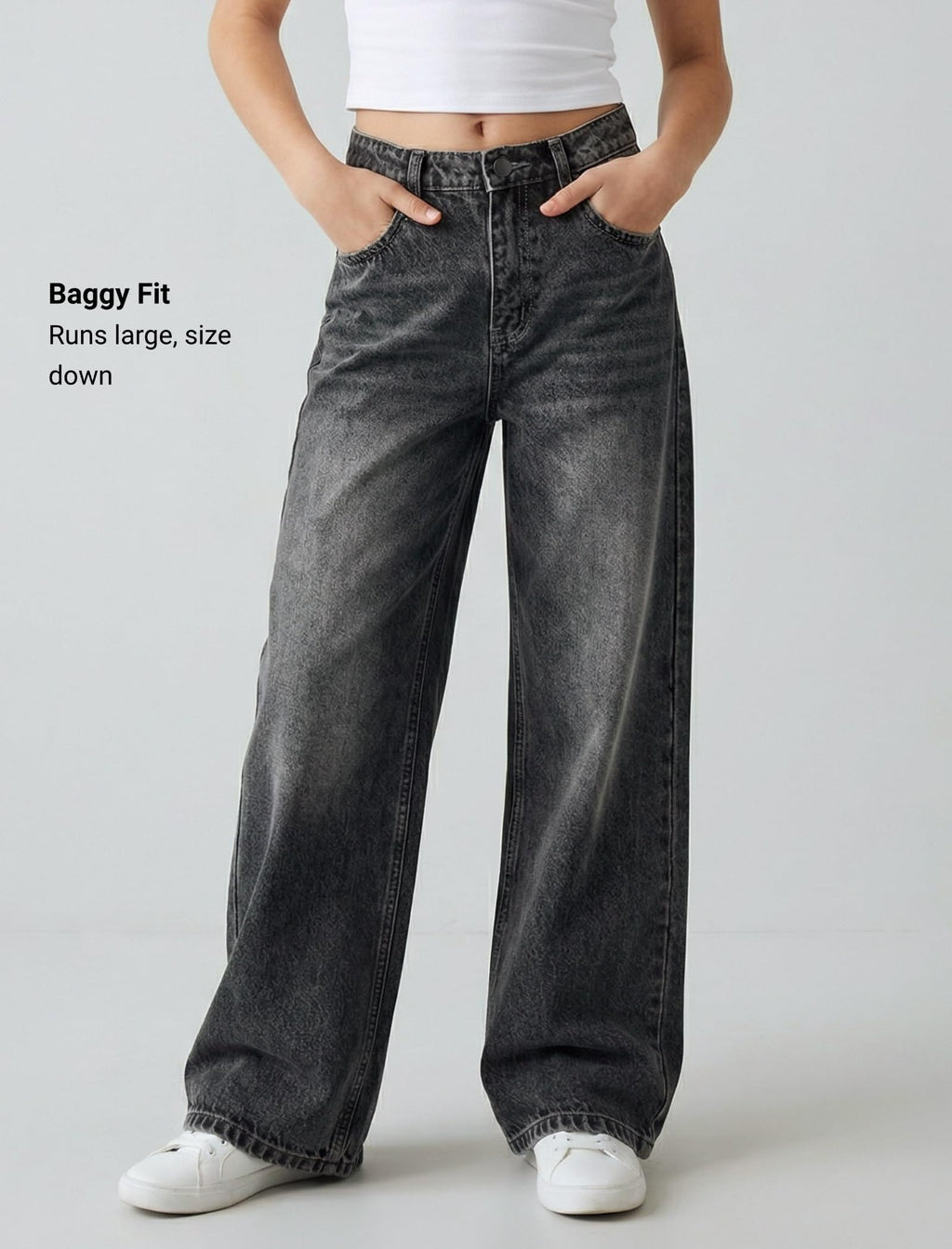 EXARUS Girls Jeans Baggy Wide Leg Cute Teen Tween Long Denim Pants Clothes Tall Junior Elastic Band Pockets