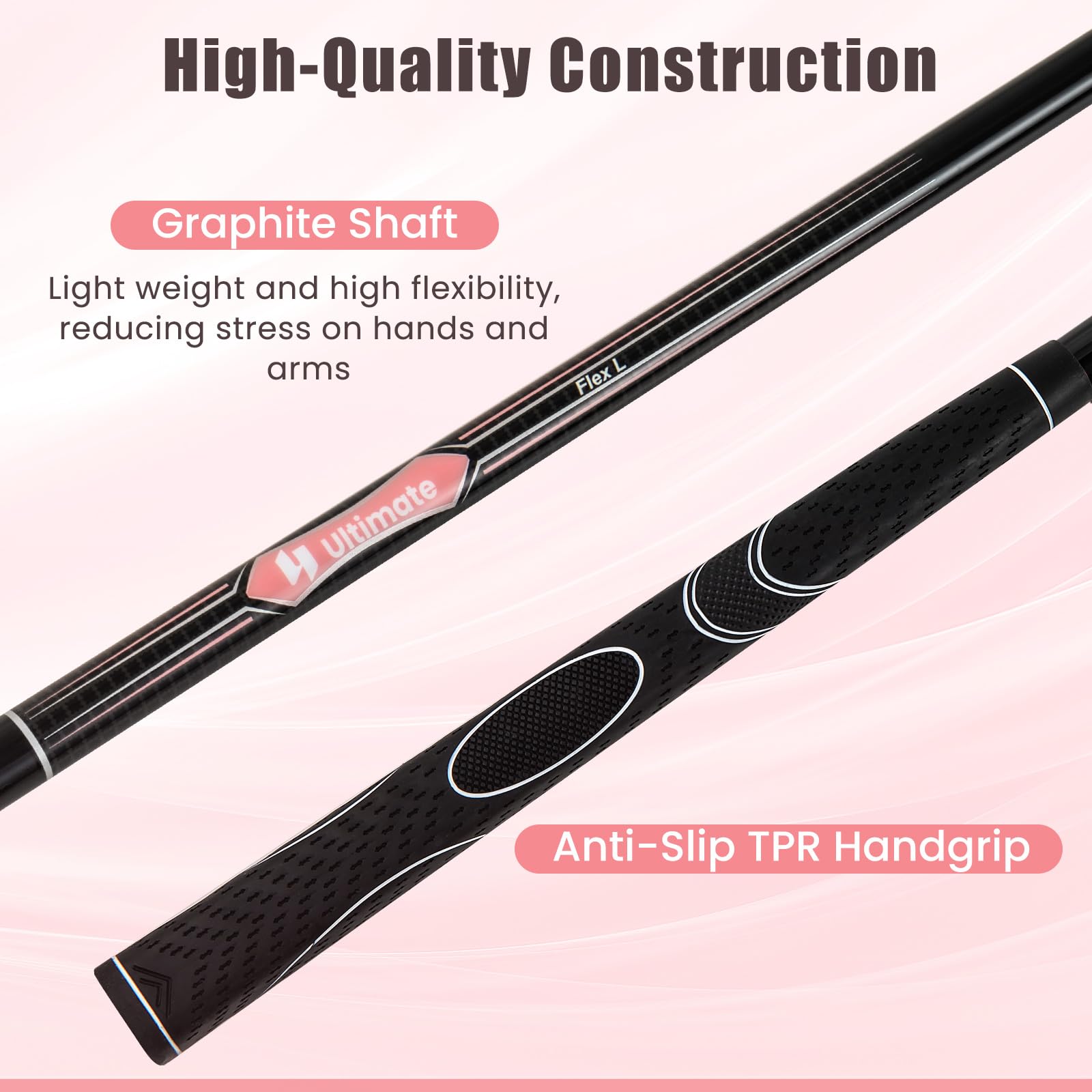 Tangkula 9/10/12 Pieces Women's Complete Golf Clubs Set, Golf Club Package Set with 460CC Driver, Fairway Wood & Hybrid, Irons, Putter, Portable Regular Golf Club Set