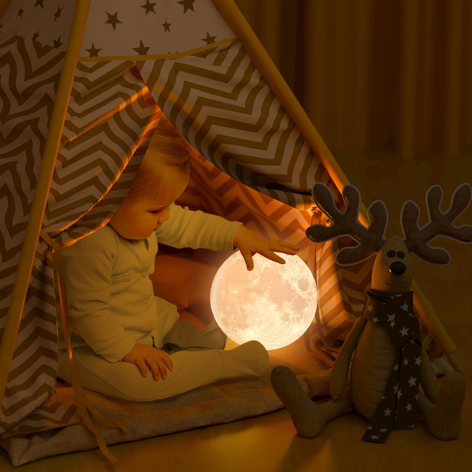 CPLA Night Light for Kids, Baby Light for Nursery, 128 Colors Changing & Stepless Dimming, Soft Silicone Remote Touch Night Lamp with Timer, Rechargeable Nursery Night for Breastfeeding