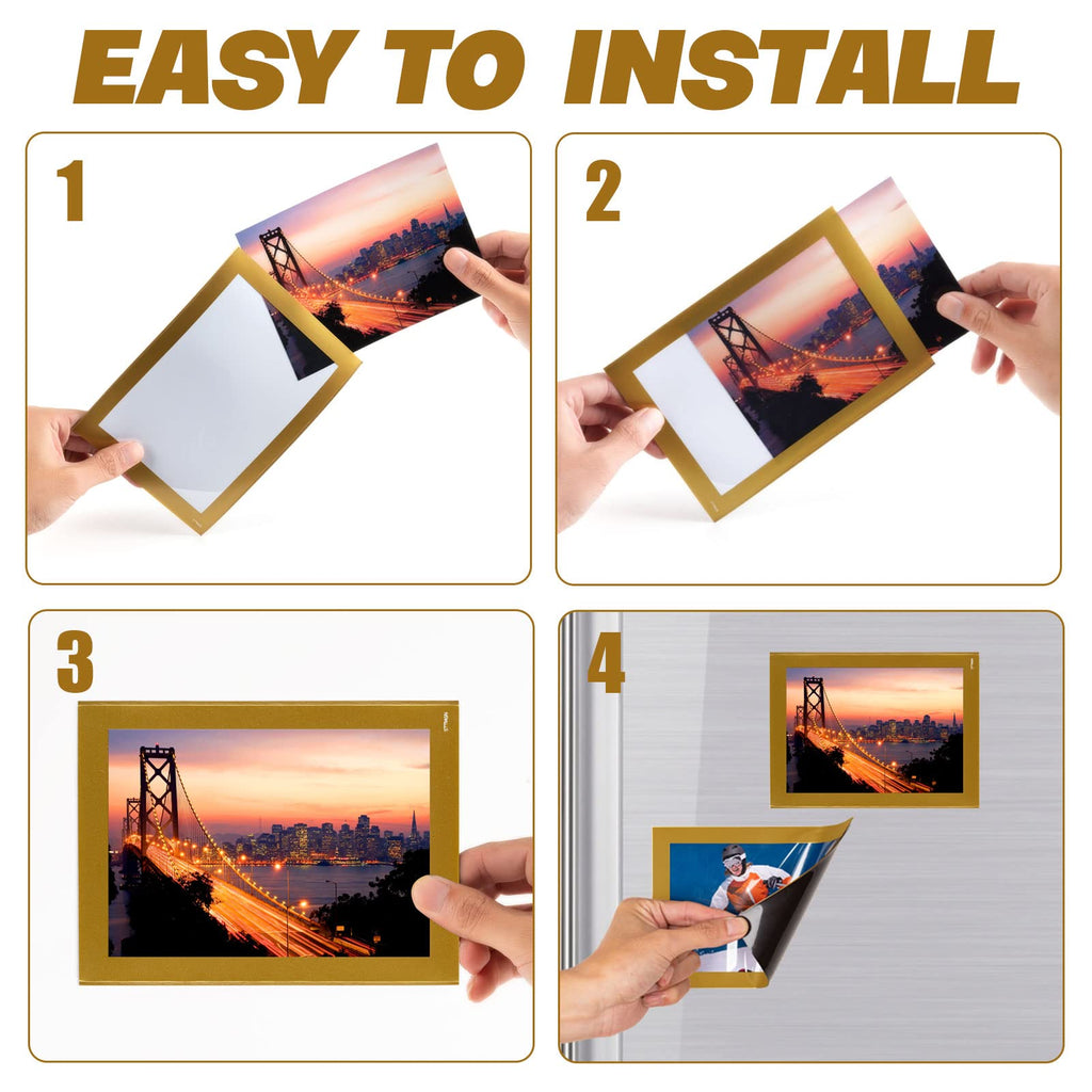 STTMGN Magnetic Picture Frames with Black Border(2.5"X3.5",12 Pack),Mini Wallet Size Magnet Photo Sleeves Pockets/Holder,Decorations for Home/Office/School/Classroom/Party