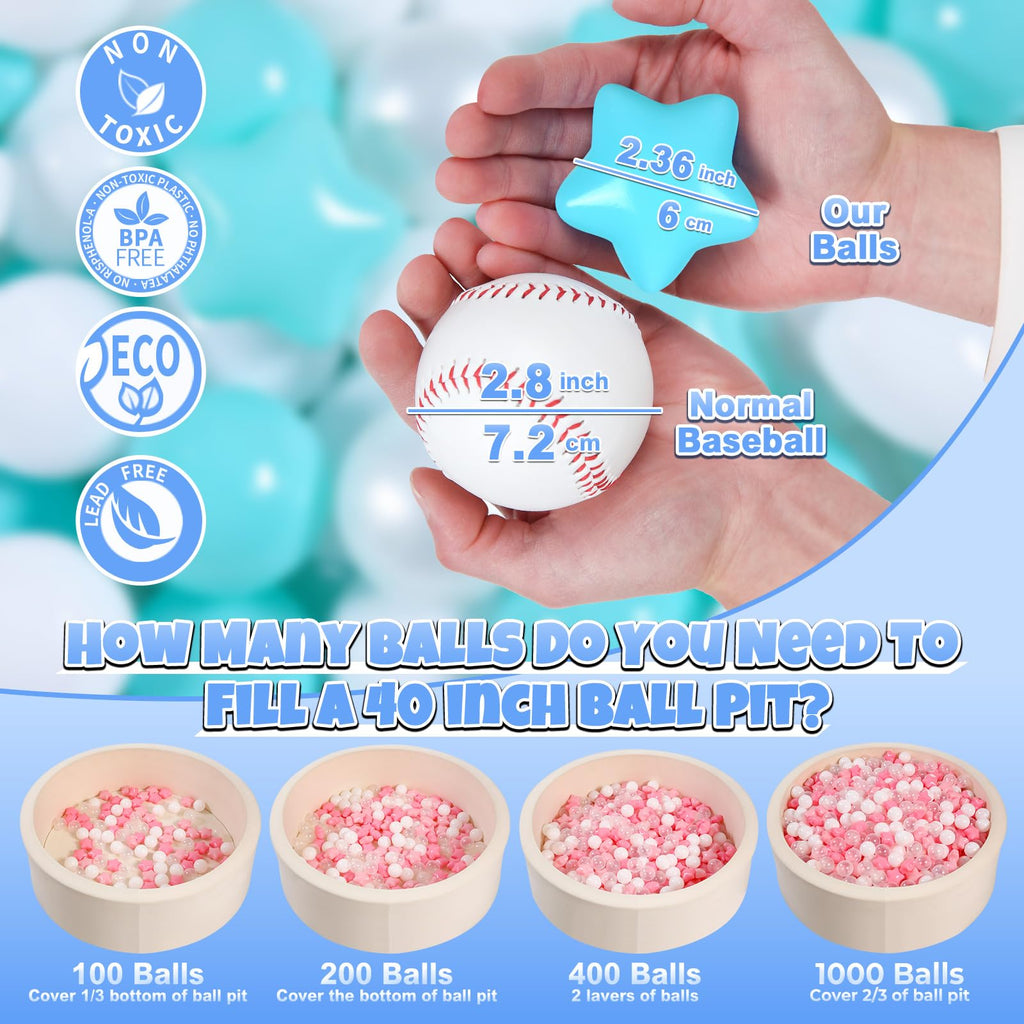 GOGOSO Playpen Balls for GirlsToddlers for Playhouse, Baby Pool, Play Ball Fun Centers, for Babies, Kids, Toddlers 1-3, Phthalate Free BPA Free 100pcs