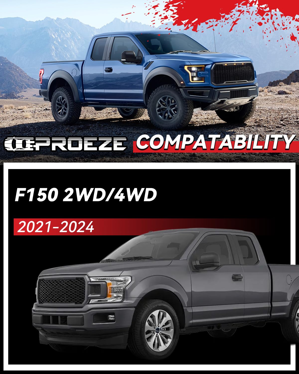 PROEZE 1.5" Front Leveling Lift Kits for 2004-2024 F150 2003-2018 Expedition 2005-2008 Mark LT, 1.5'' Forged Front Strut Spacers Lift Kits