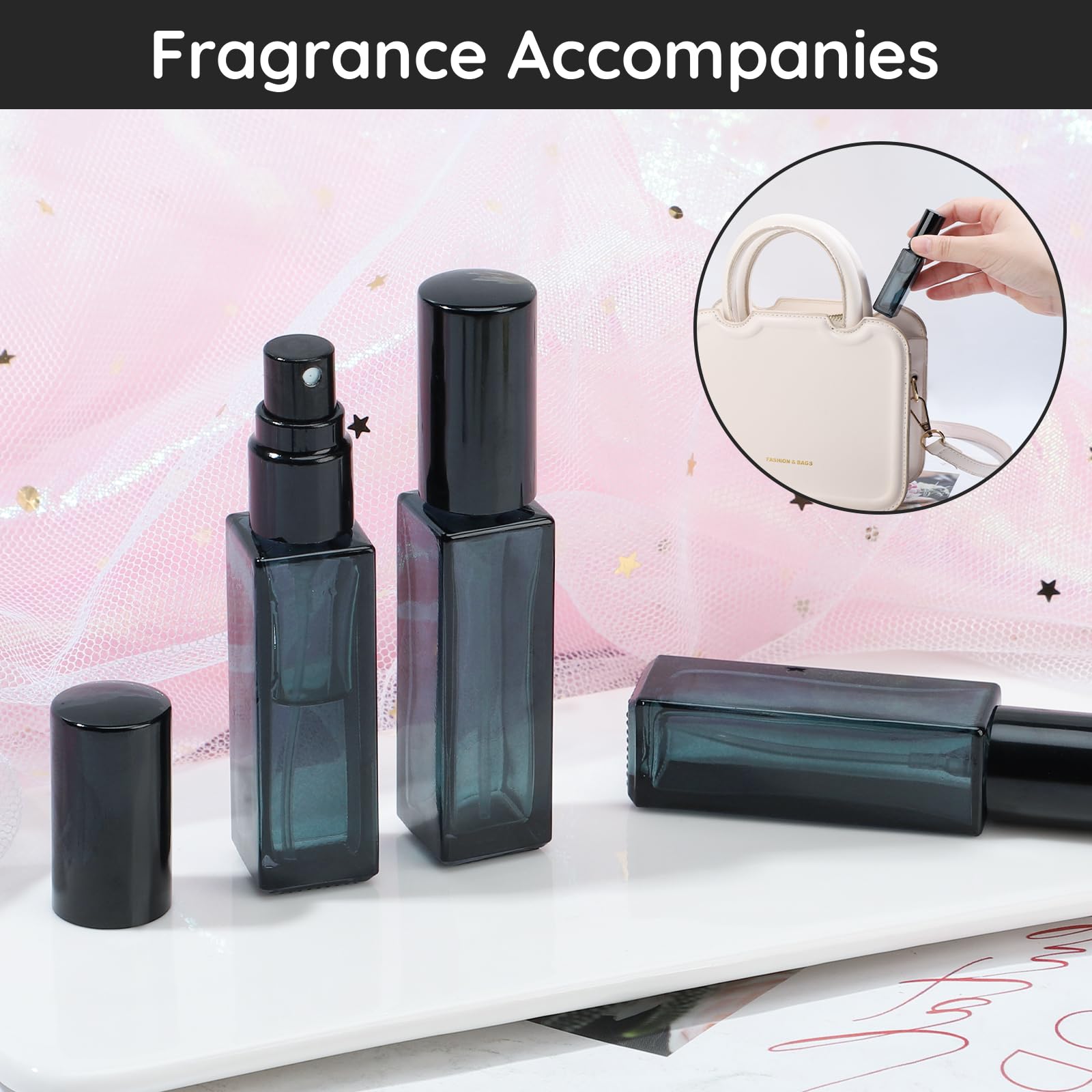 Segbeauty 0.34oz Mini Perfume Spray Bottles, 10Pack 10ml Glass Travel Perfume Atomizer Refillable, Small Empty Cologne Atomizer for Frangrance, Sample Cologne Bottles Sprayer with Refill Tool