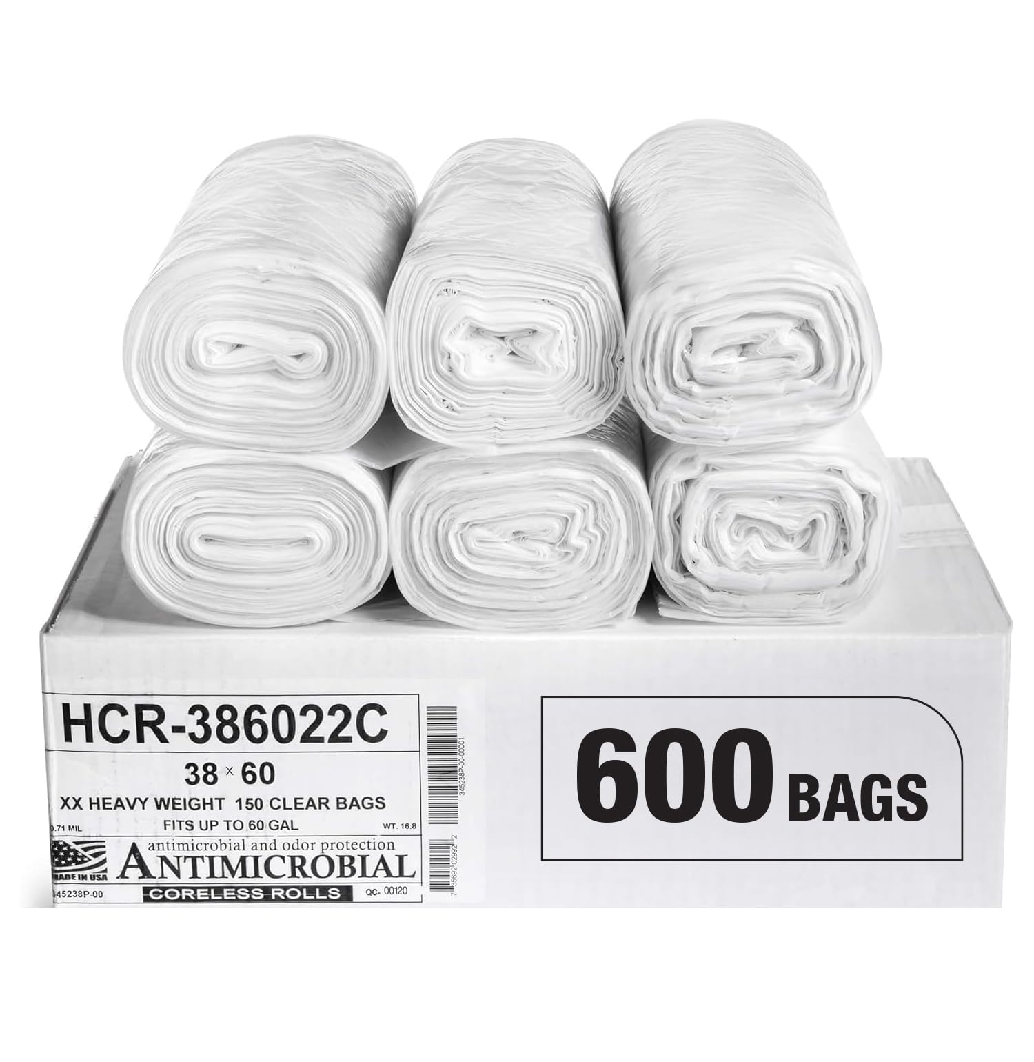 Aluf Plastics High Density Trash Bags, 10 Gallon, 4000 Count, 6 Micron (eq), 24" x 24", Black, for Bathroom, Office, Industrial, Commercial, Janitorial, Municipal, Recycling