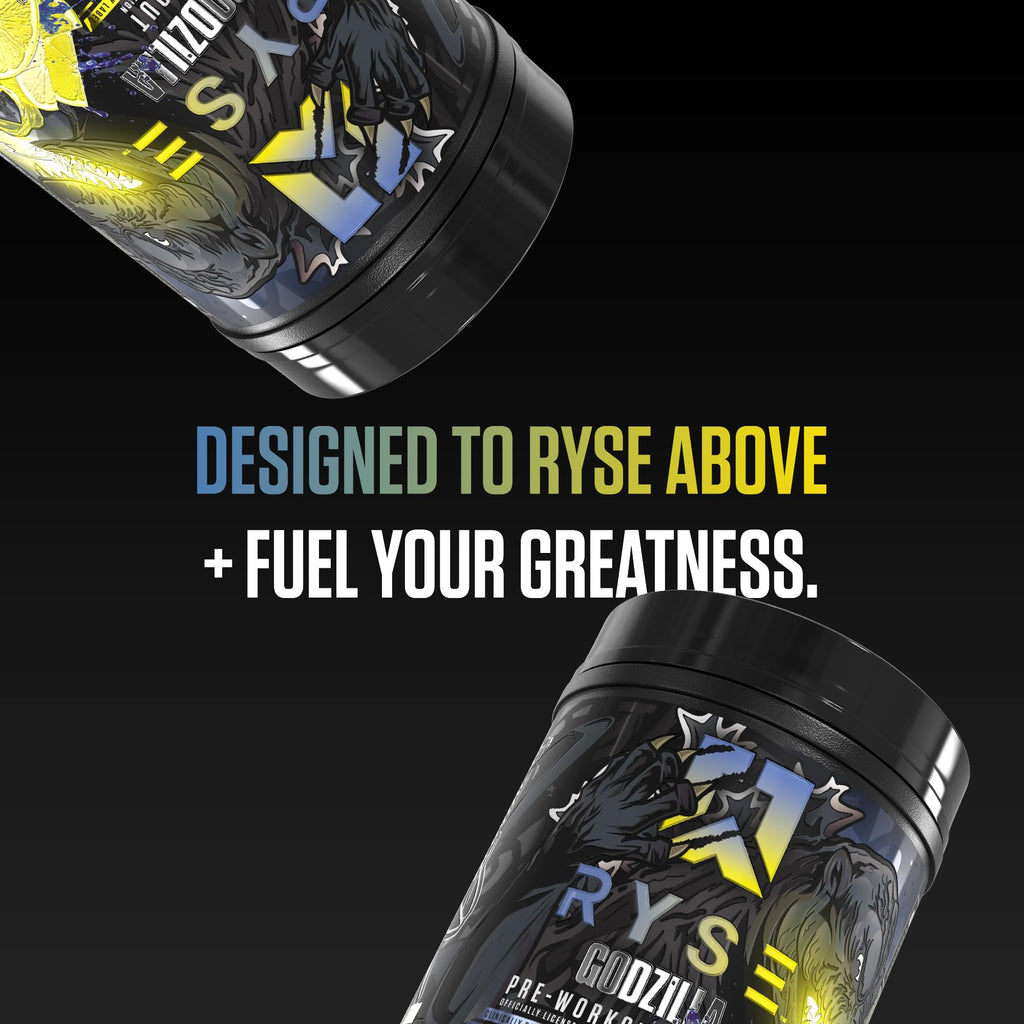 RYSE Godzilla X Noel Deyzel Pre Workout Powder - BlackBerry Lemonade - 400mg Caffeine, High Stim Pre-Workout for Men & Women with Citrulline & Beta Alanine - Energy, Pump & Focus - 20/40 Servings