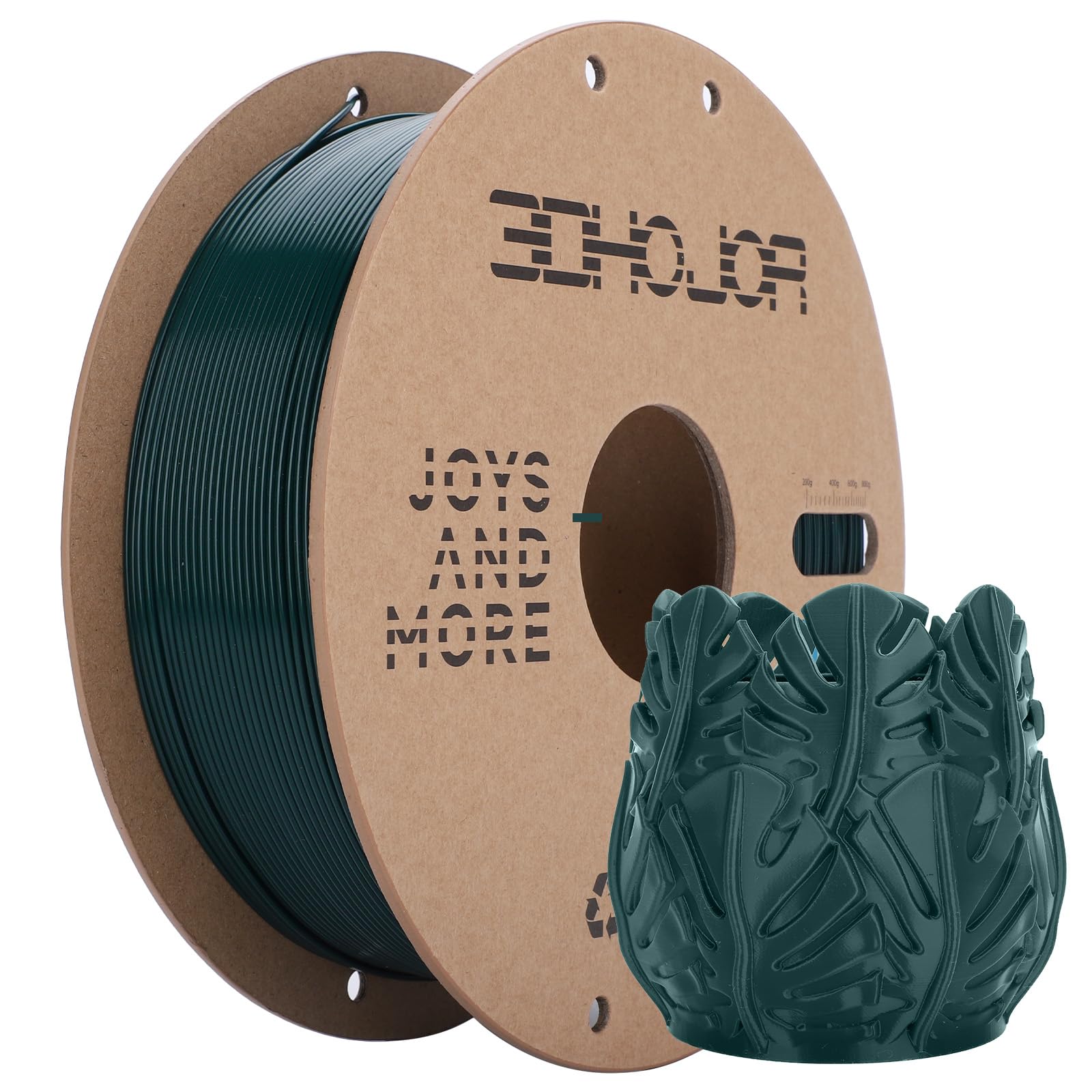 3DHoJor PLA Filament 1.75mm,3D Printing Filament,1kg*2 Cardboard Spool, Fit Most FDM 3D Printer,Dimensional Accuracy +/- 0.03 mm,Vacuum Packaging-2Pack Black