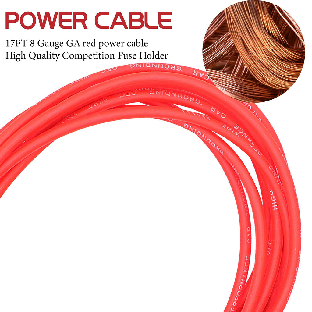 0 Gauge Amp Wiring Kit,3000 Watt Amplifier Sub Installation Kit Make Connections and Brings Power to Your Radio,Subwoofers and Speakers