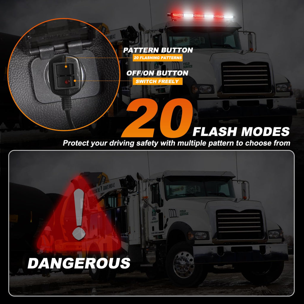 ASPL 26inch 126 LED Rooftop Emergency Strobe Lights Bar Double Side Flashing Safety Warning Traffic Advisor Light Bar Hazard Snow Plow Light for Work Trucks Vehicles Construction Tow Pickup(Amber)
