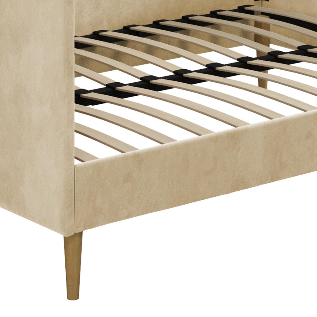 DHP Franklin Mid Century Upholstered, Full Size, Tan Velvet Daybed,