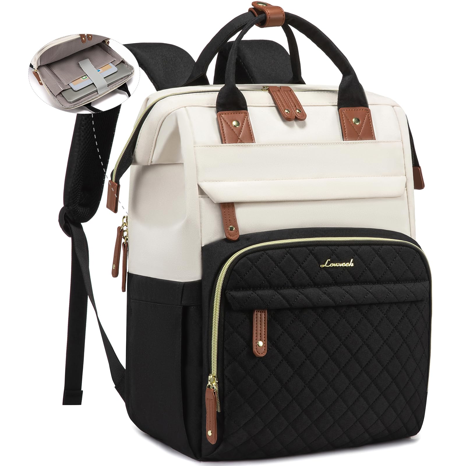 LOVEVOOK Laptop Backpack for Women, 15.6 inch Waterproof Nurse Bag Teacher Work Backpack Purse for Women, Travel Computer Backpack for College Office Business Ladies