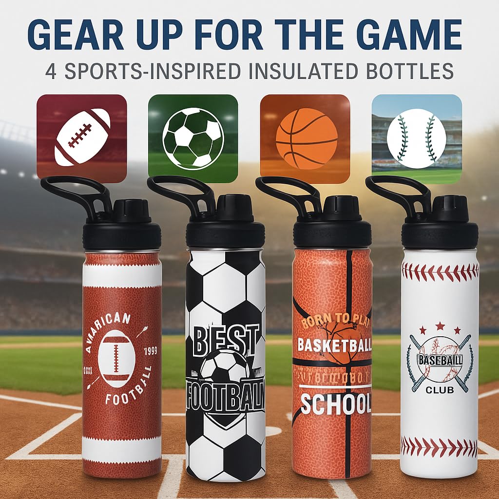 mininoo 24 oz Insulated Water Bottle with Straw Lid, Stainless Steel Double Wall Vacuum, Leak Proof, BPA Free, Keep Cold for 24H & Hot for 12H-2 pack(Black)