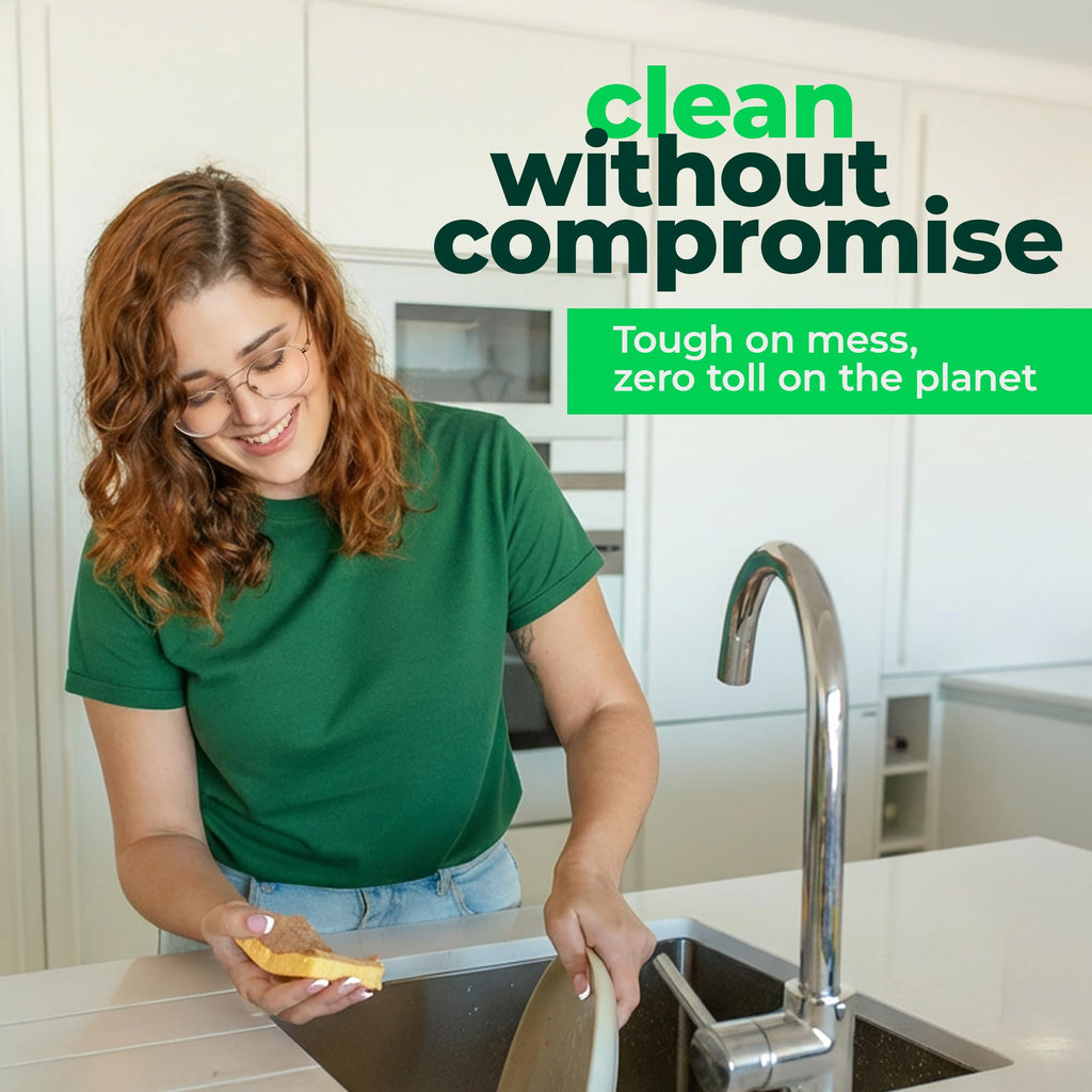 bioGo 30 Pack Compostable Pop-Up Sponges - Expanding, Non-Scratch, Plant-Based Dish - Bulk Color - Pop Up Sponge - Kitchen