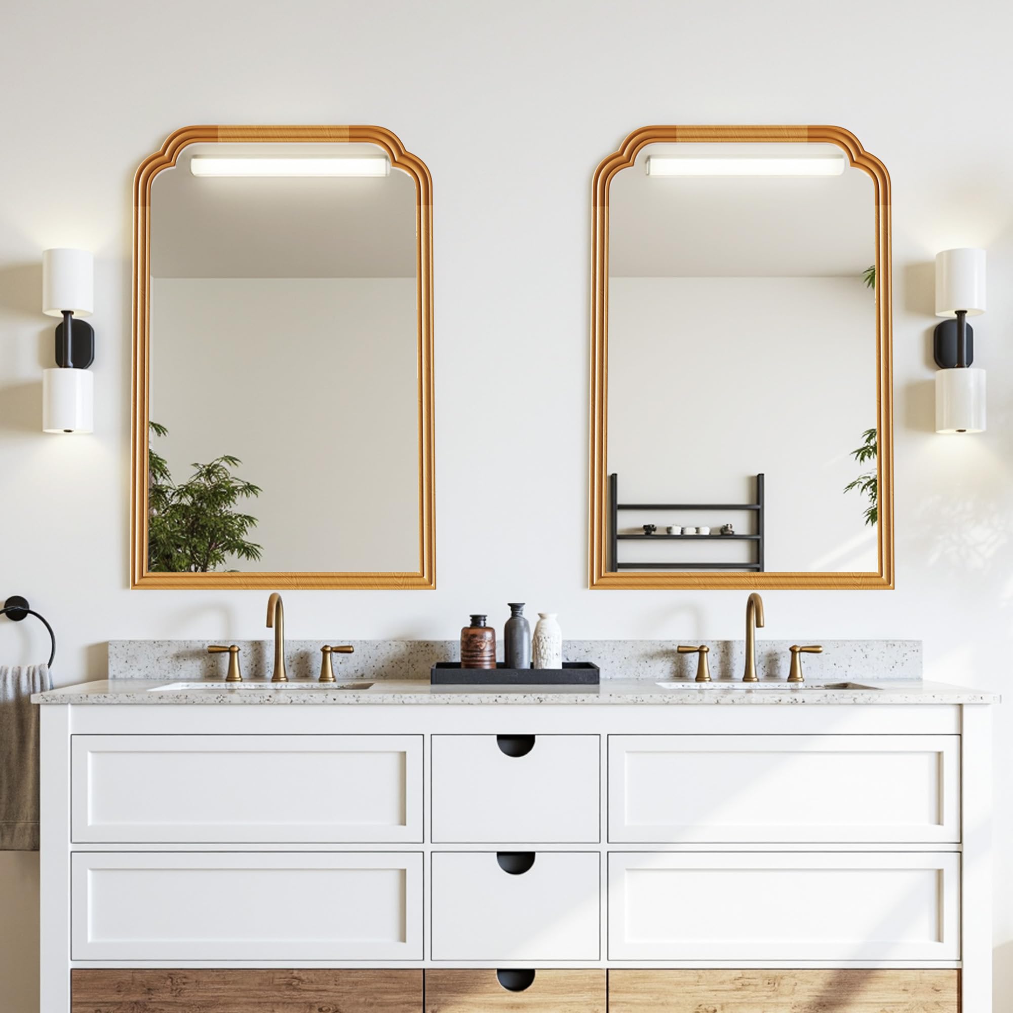 Ferytange 18X24 Inch Black Mirror for Wall with Metal Frame Rectangular Rounded Bathroom Vanity Mirror Anti-Rust, Hangs (Black 18" x 24")