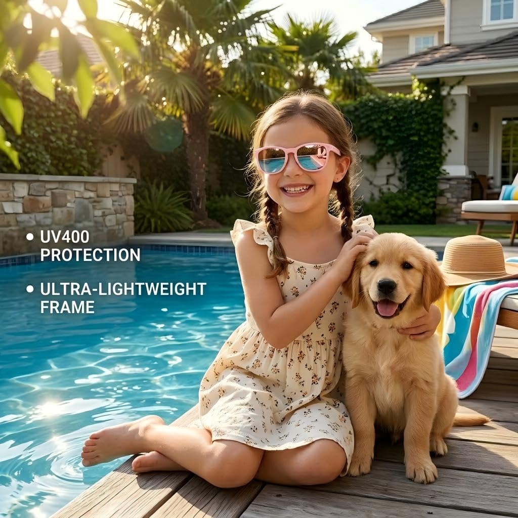 COASION Polarized Kids Sunglasses UV 400 Protection for Girls Boys Classic Retro Style Toddler Shades Age 3-12