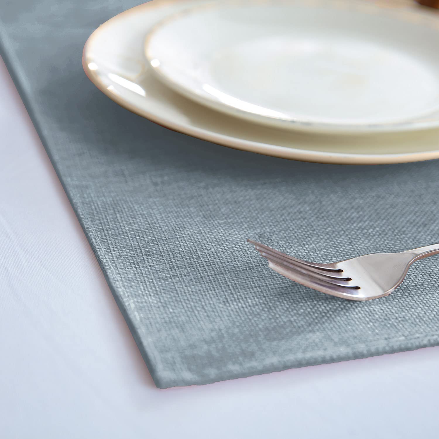 Cloth Placemats Set of 8, Linen Type Fabric Placemats Machine Washable Heat Resistant Placemats Wrinkle Free Thick Polyester Kitchen Place Mats for Dining Table (Beige)