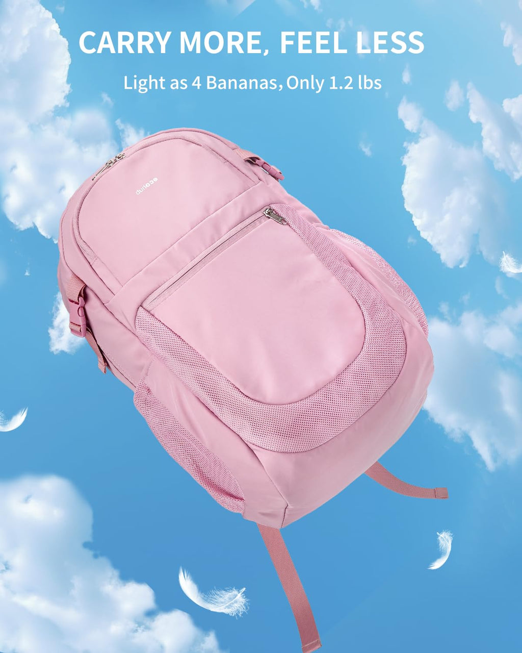ECOHUB Travel Backpack for Women, 17.3 inch Suspended Laptop Backpack, Fashion Slim Water-Resistant College Computer Bookbag, 28L Personal Item Bag with 12 Pockets for Causal, Work, Beige