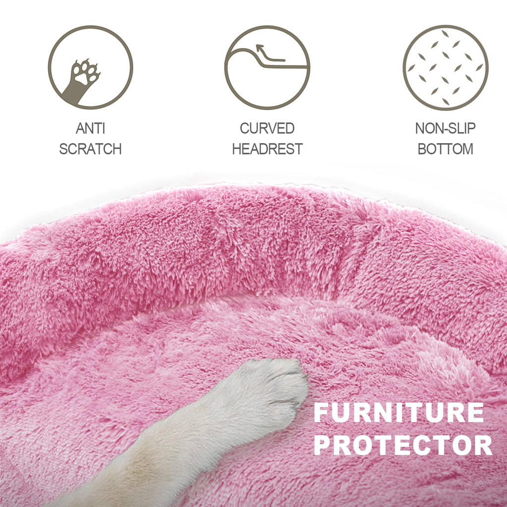 Luxurious Calming Dogs/Cats Bed Mats, Dog Pad Washable Removable Couch Cover, Plush Long Fur Mat for Pets, Waterproof Lining, Perfect for Small, Medium and Large Dogs and Cats (Beige, 31"x23")
