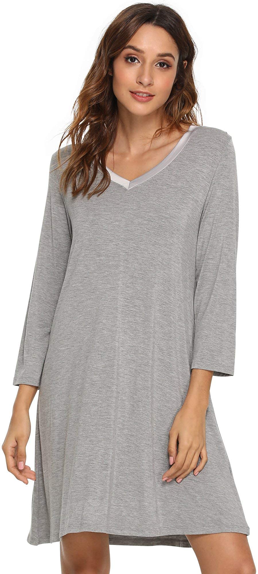 GYS Womens Bamboo Viscose Nightgown Super Soft Lightweight Night Shirts for Sleeping