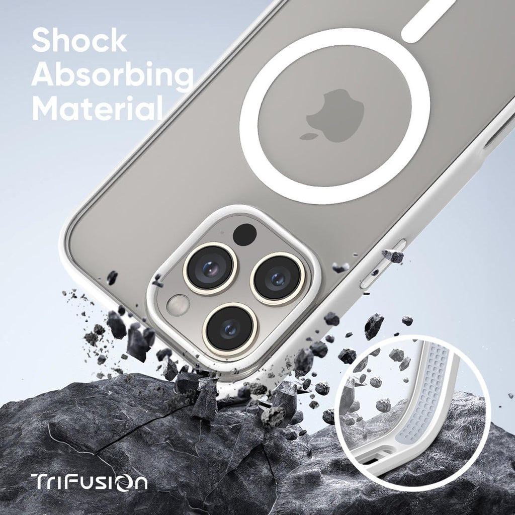FLOLAB Surtect Tri-Fusion Magnetic for iPhone 16 Case Protective Slim Design Magsafe Compatible Military Grade - Black Clear
