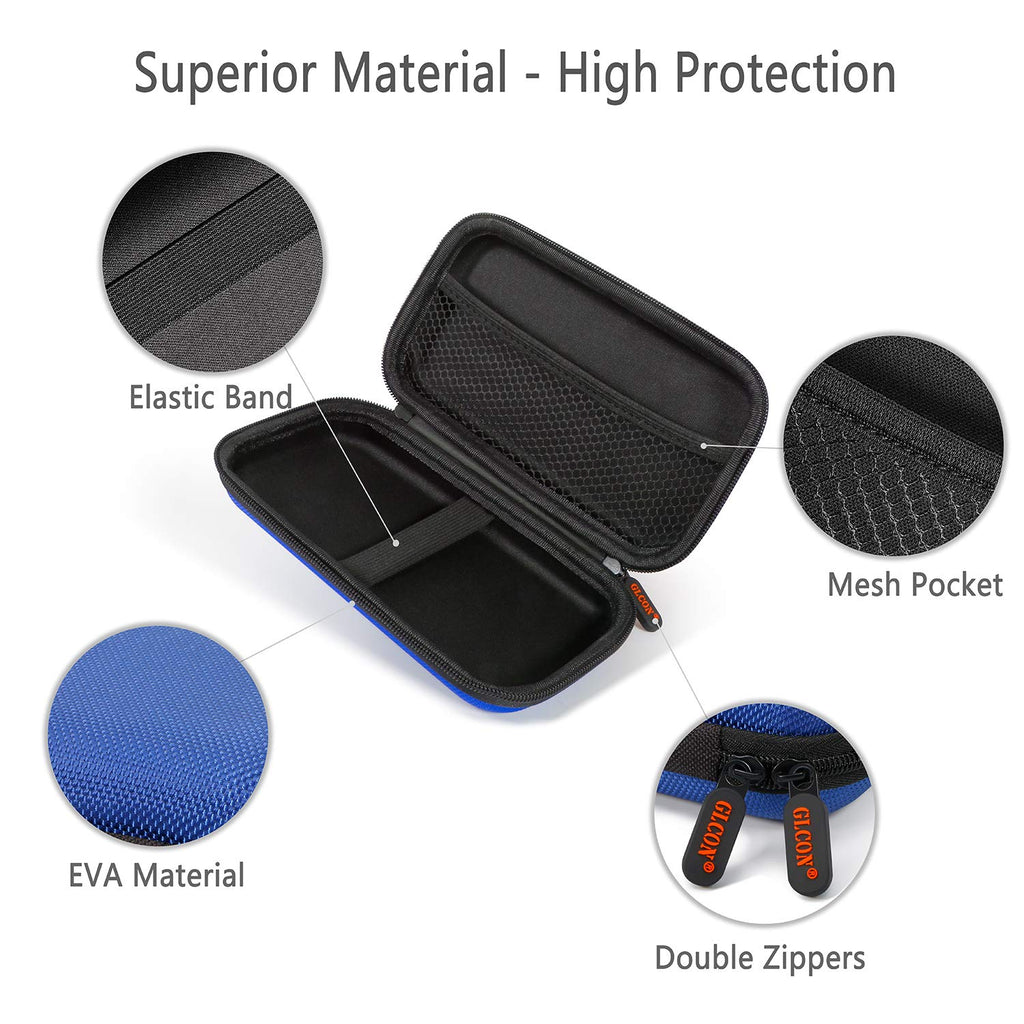 External Hard Drive Case - GLCON Shockproof EVA Carrying Case for WD My Passport Element Seagate Expansion Backup Toshiba 1TB 2TB 4TB - High Protection Portable Travel Electronic Power Bank Bag