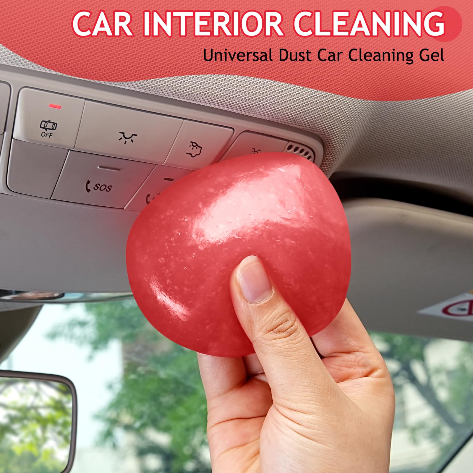 TeSabMi Car Cleaning Gel Car Cleaning Putty Car Putty Car Interior Cleaner Car Slime Car Detailing Kit Car Accessories Gifts for Men Women Stocking Stuffers Red