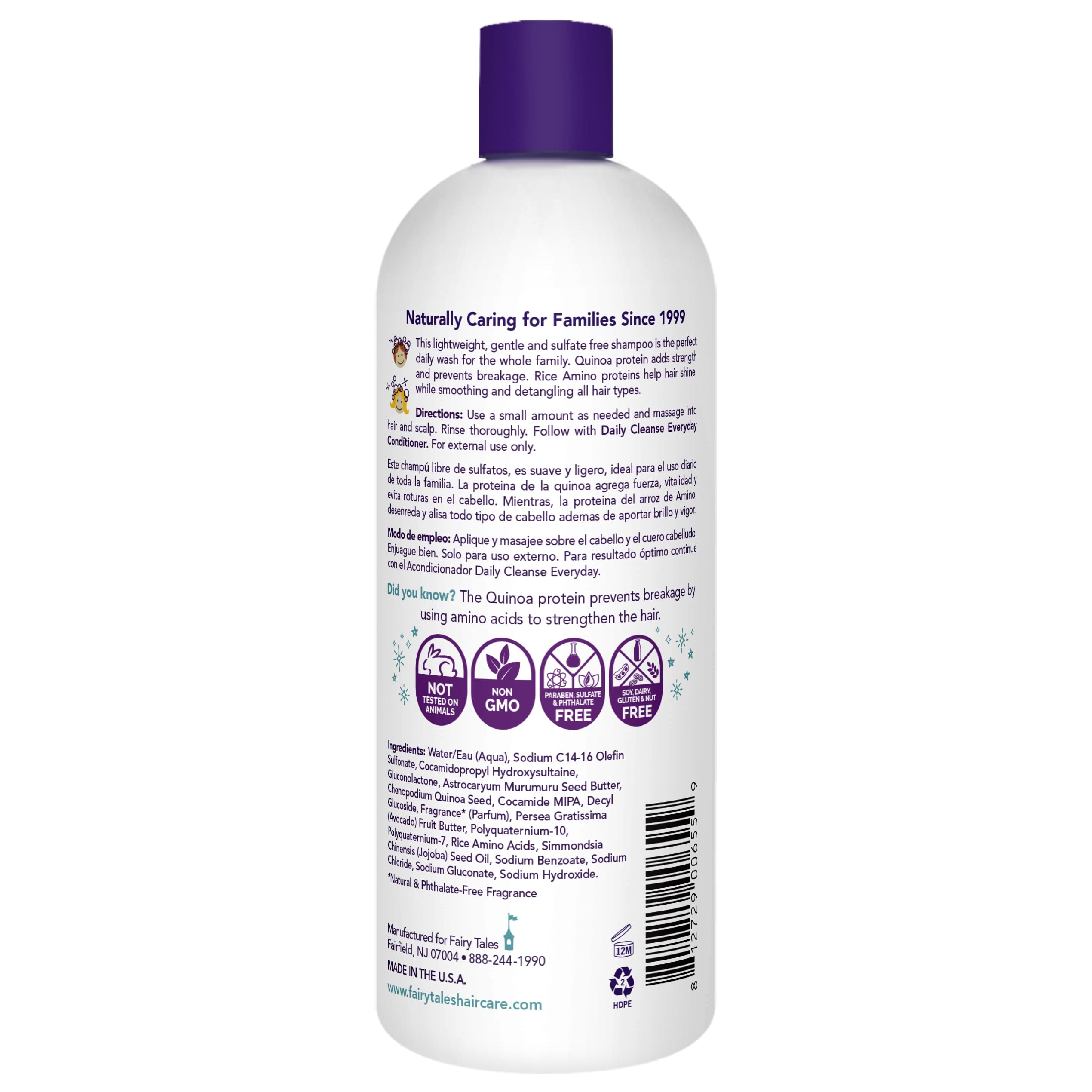 Fairy Tales Daily Cleanse Everyday Kids Shampoo - Gentle Natural Defining Shampoo, Tangle Free, Moisturizing and Hydrating Formula, Clean and Natural Ingredients -Paraben Free - 12 oz.