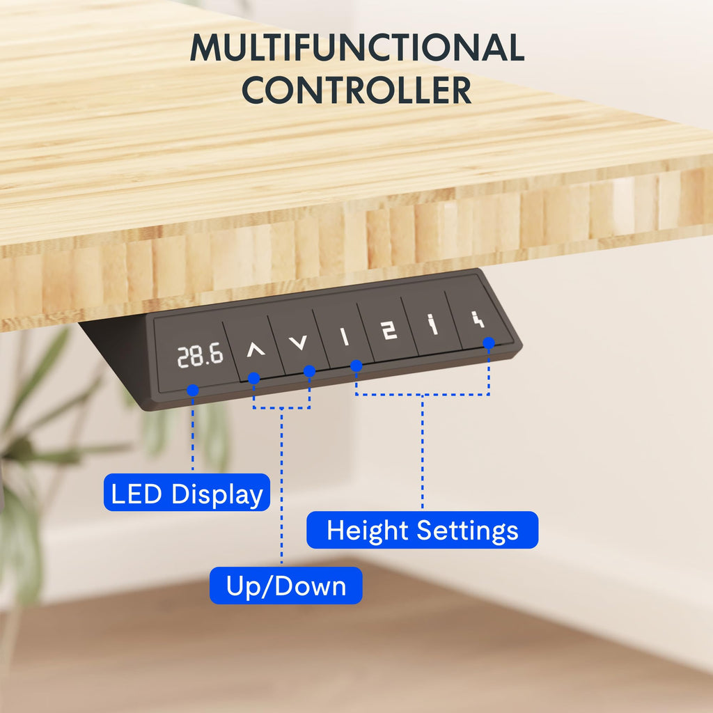 FLEXISPOT EN2 Whole-Piece Standing Desk with Clamp Power Strip, 40 x 24'' Electric Stand Up Height Adjustable Desk with Cable Management (Black Frame + 40" Black Top)