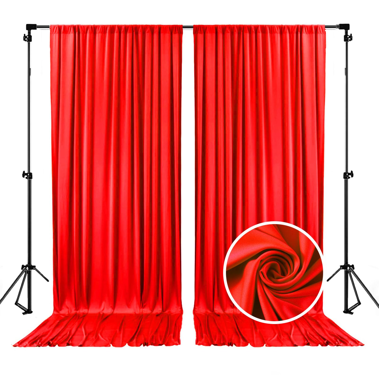 10 x 10 Feet Black A Backdrop Curtain for Partie, Background Curtains for Photoshoot, Birthday, Wedding, Halloween, Thanksgiving, Christmas, New Year Party Decorations 5Ft x 10Ft, 2 Panels