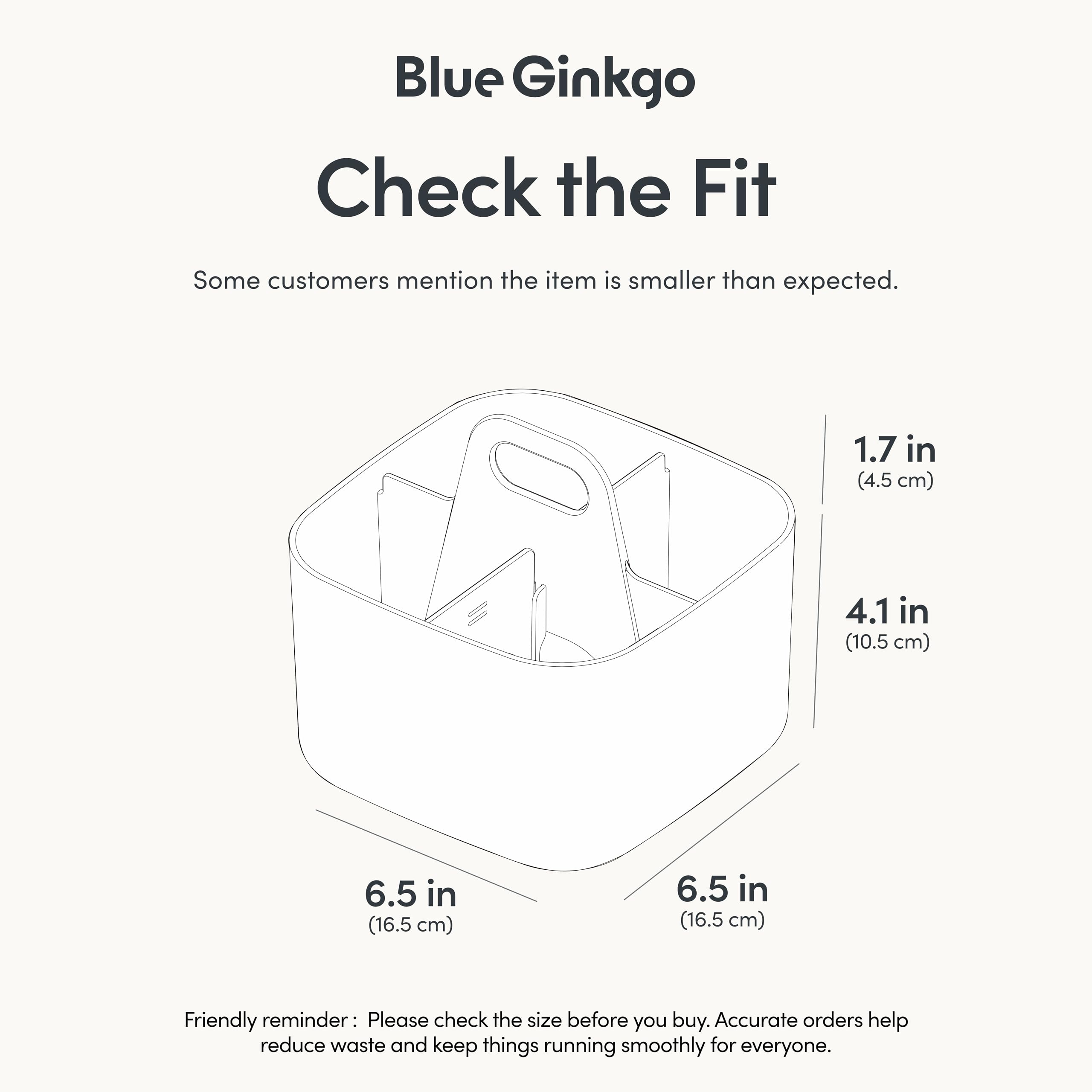 BLUE GINKGO Stackable Organizer Caddy – Korean-Made Portable Tote for Bathroom, Office, Crafts, or School Supplies (Long Rectangle, Blue)