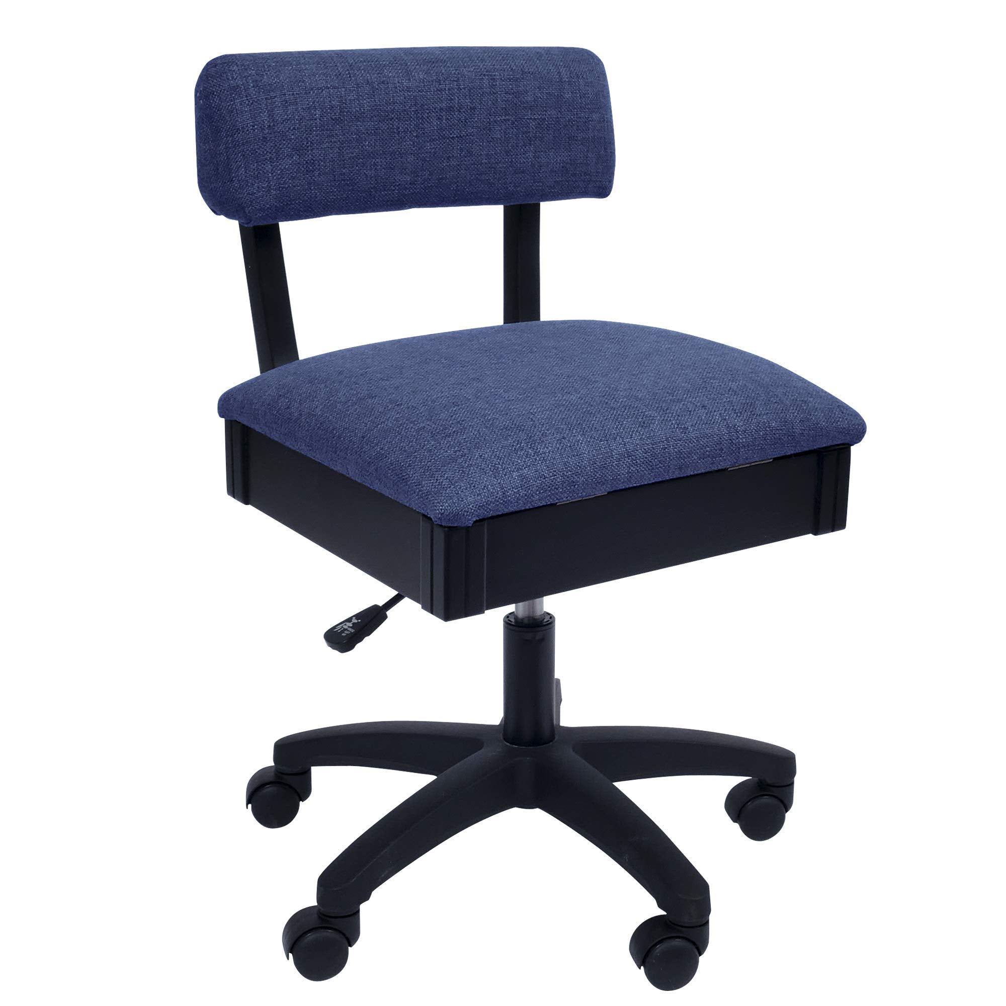 Arrow Sewing H8123 Adjustable Height Hydraulic Sewing and Craft Chair with Under Seat Storage and Solid Fabric, Lady Gray Fabric