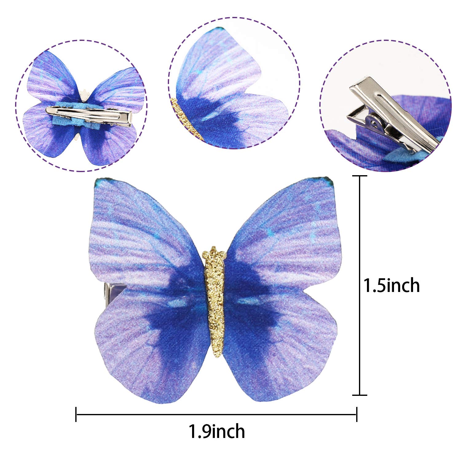 Boao 18 Pieces Glitter Butterfly Hair Clips for Girls Teens Women Hair Accessories (Bright Style)