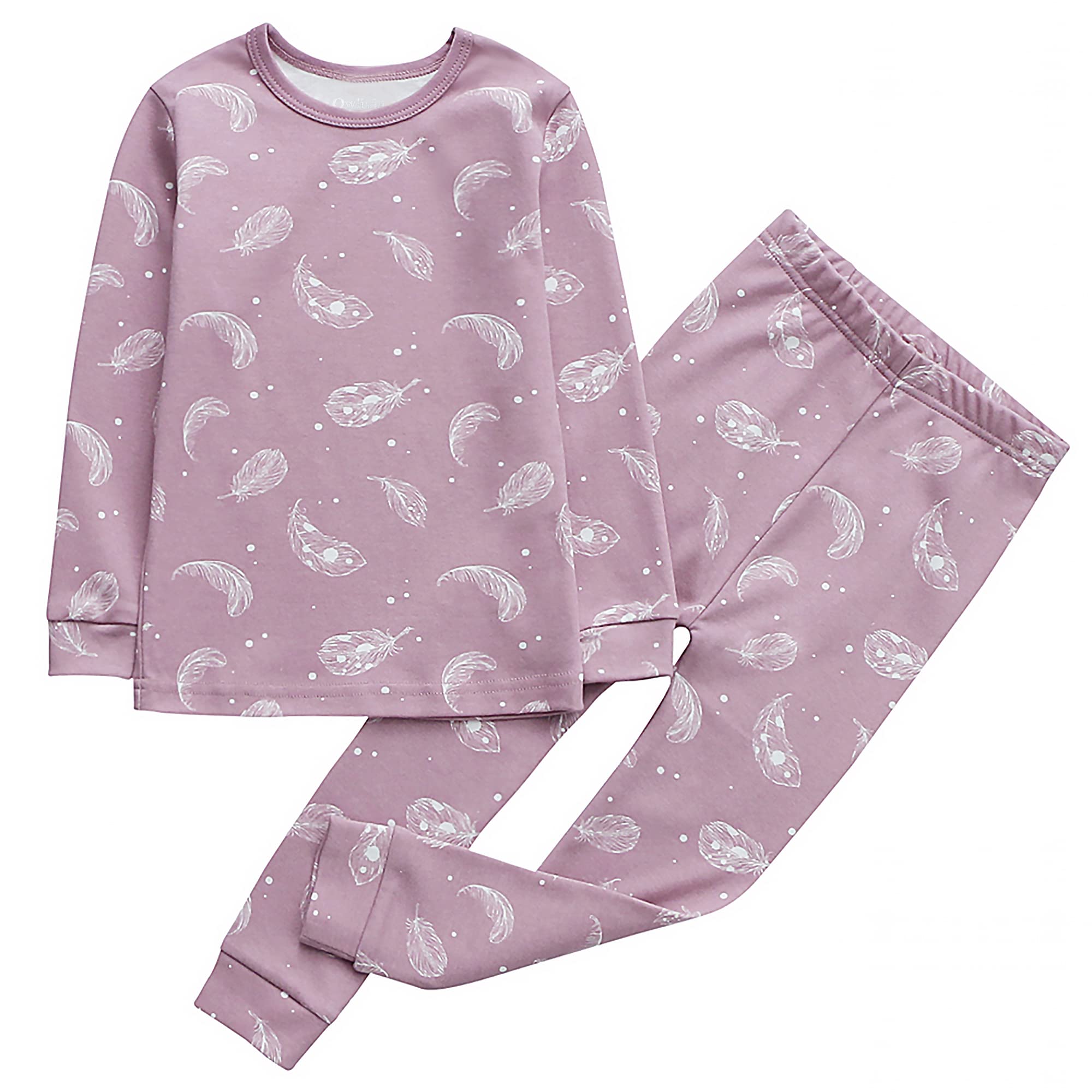 Owlivia 100% Organic Cotton Baby Long Sleeve Pajama Sets, Toddler Boy Girl 2-Piece Sleepwear