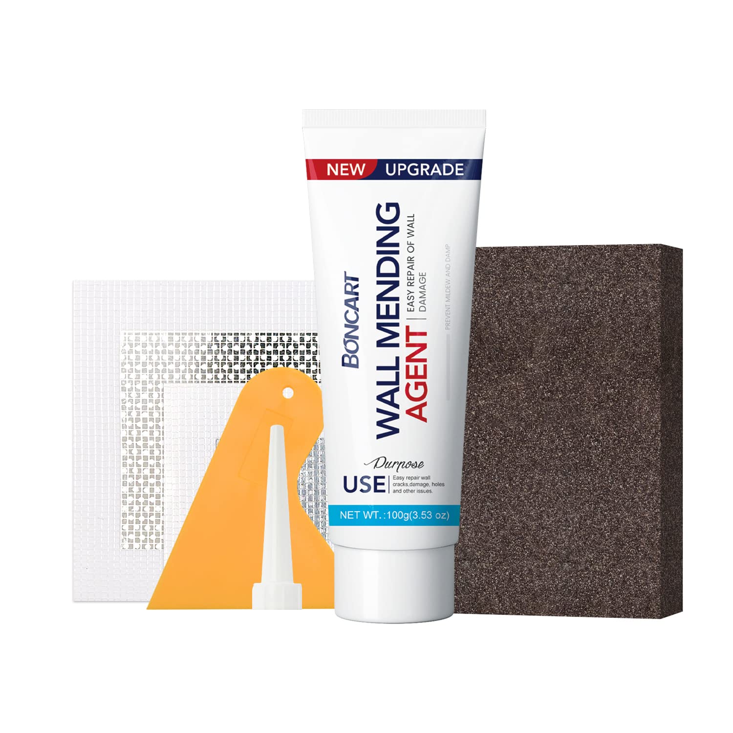 BONCART Spackle Wall Repair Kit,Drywall Repair kit,Wall Mending Agent Putty with Scraper,Plaster Wall Repair Paste for Wall Crack/Nail Hole/Graffiti,Wall Surface