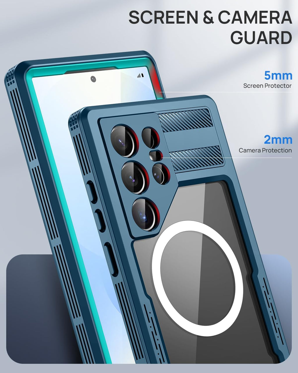 Lanhiem for Samsung Galaxy S21 Case, IP68 Waterproof Dustproof Case with Built-in Screen Protector, Rugged Full Body Shockproof Protective Phone Cover for Galaxy S21 5G 6.2 Inch, Black