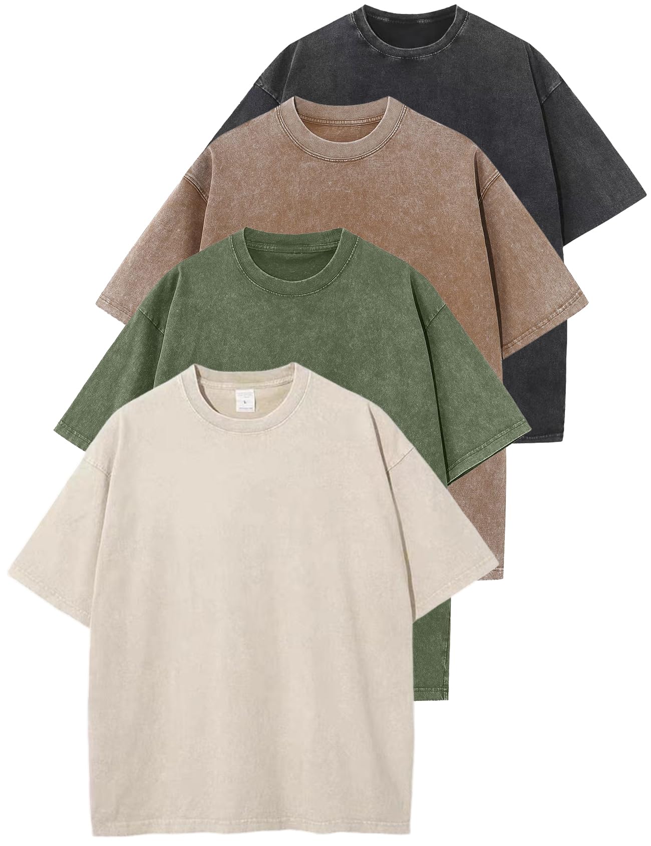 Arssm Men Oversized T Shirts Vintage Tee Loose Fit Short Sleeve Casual Streetwear Baggy Washed Unisex Tops