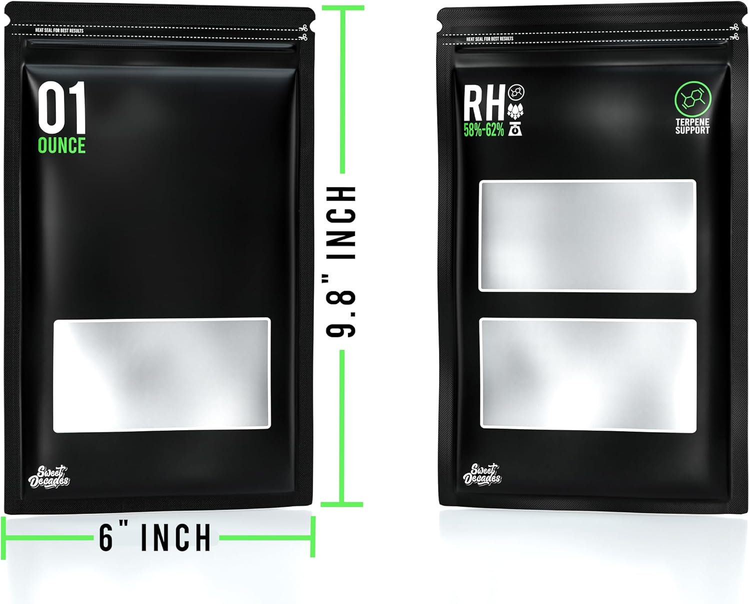 Sweet Decades 1 Ounce Bags - 50 Pack Lock & Seal Storage & Curing Bags Heat Sealable 6" x 9.8" x 3.15" Inch (1oz, 28g)