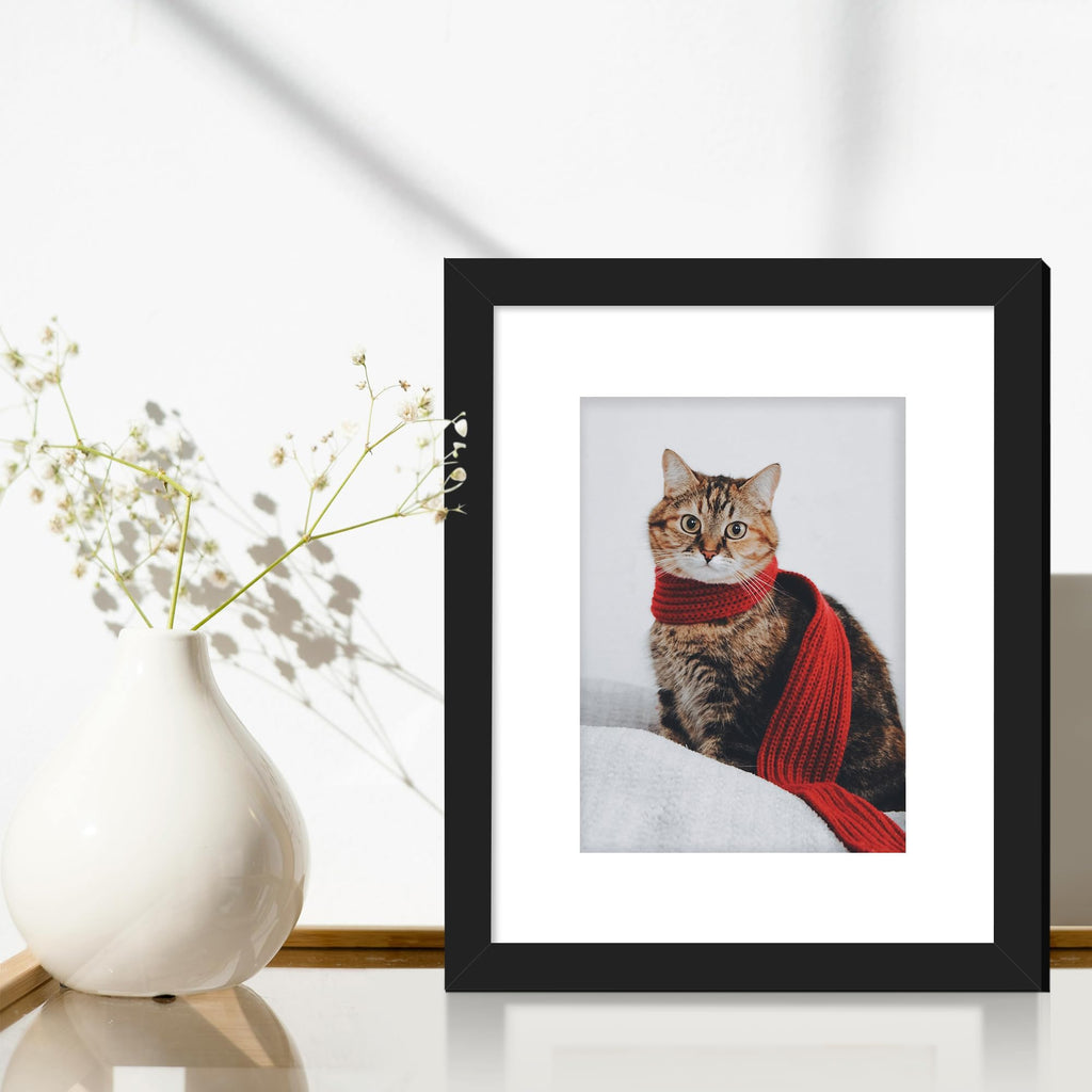 Picrit 24x34 Black Poster Frame 7 Pack, Display Pictures 20x30 Picture with Mat or 24 x 34 without Mat for Horizontal or Vertical Wall Mounting, Wall Gallery Photo Frames