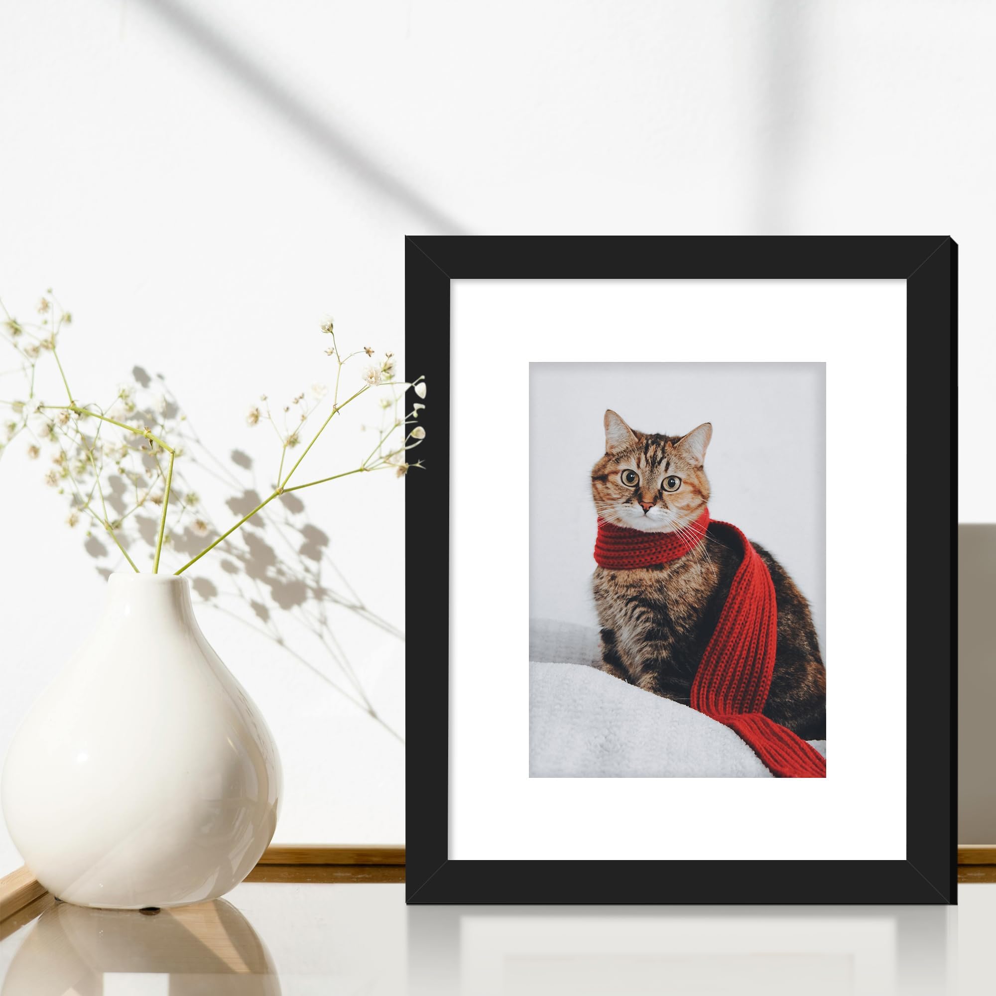 Picrit 24x34 Black Poster Frame 7 Pack, Display Pictures 20x30 Picture with Mat or 24 x 34 without Mat for Horizontal or Vertical Wall Mounting, Wall Gallery Photo Frames
