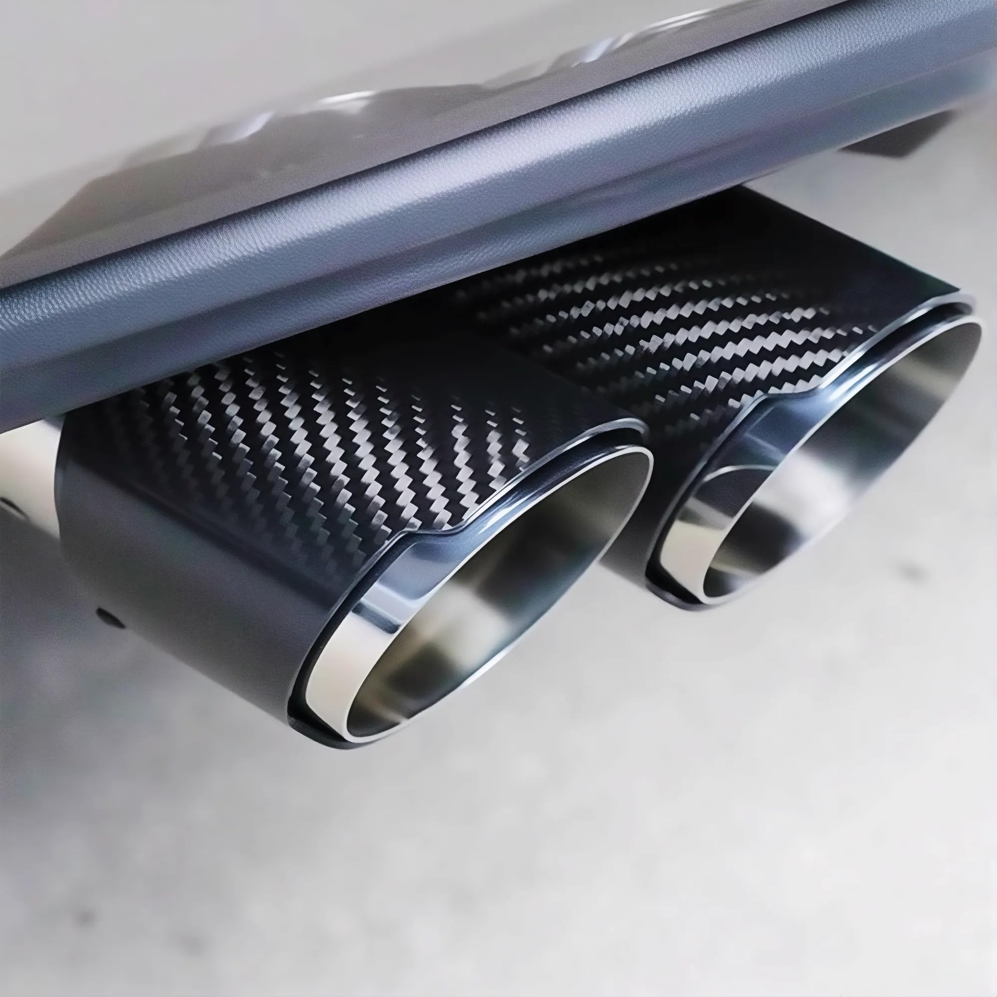 2"Inlet 3"Outlet Car Exhaust Tips Carbon Fiber Tailpipe Exhaust Pipe Tail Throat Tail Pipe Burnt Need Height>3.5 Inch Widht>3.5 Inch