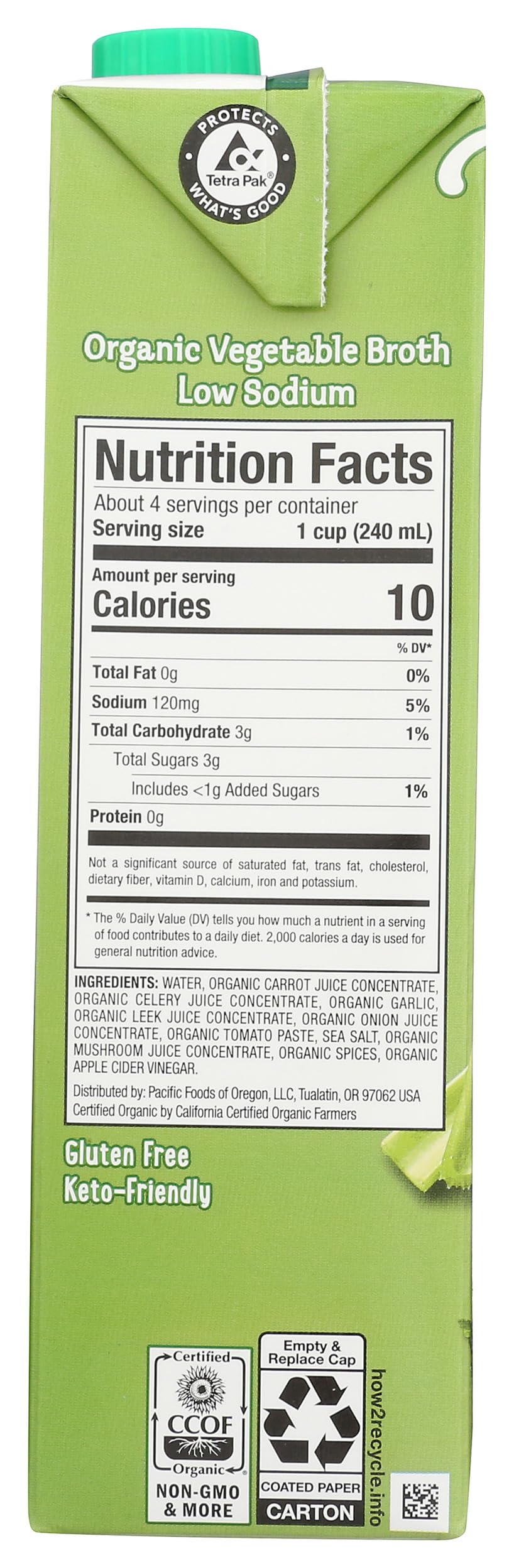 Pacific Foods Organic Low Sodium Vegetable Broth, 32 oz