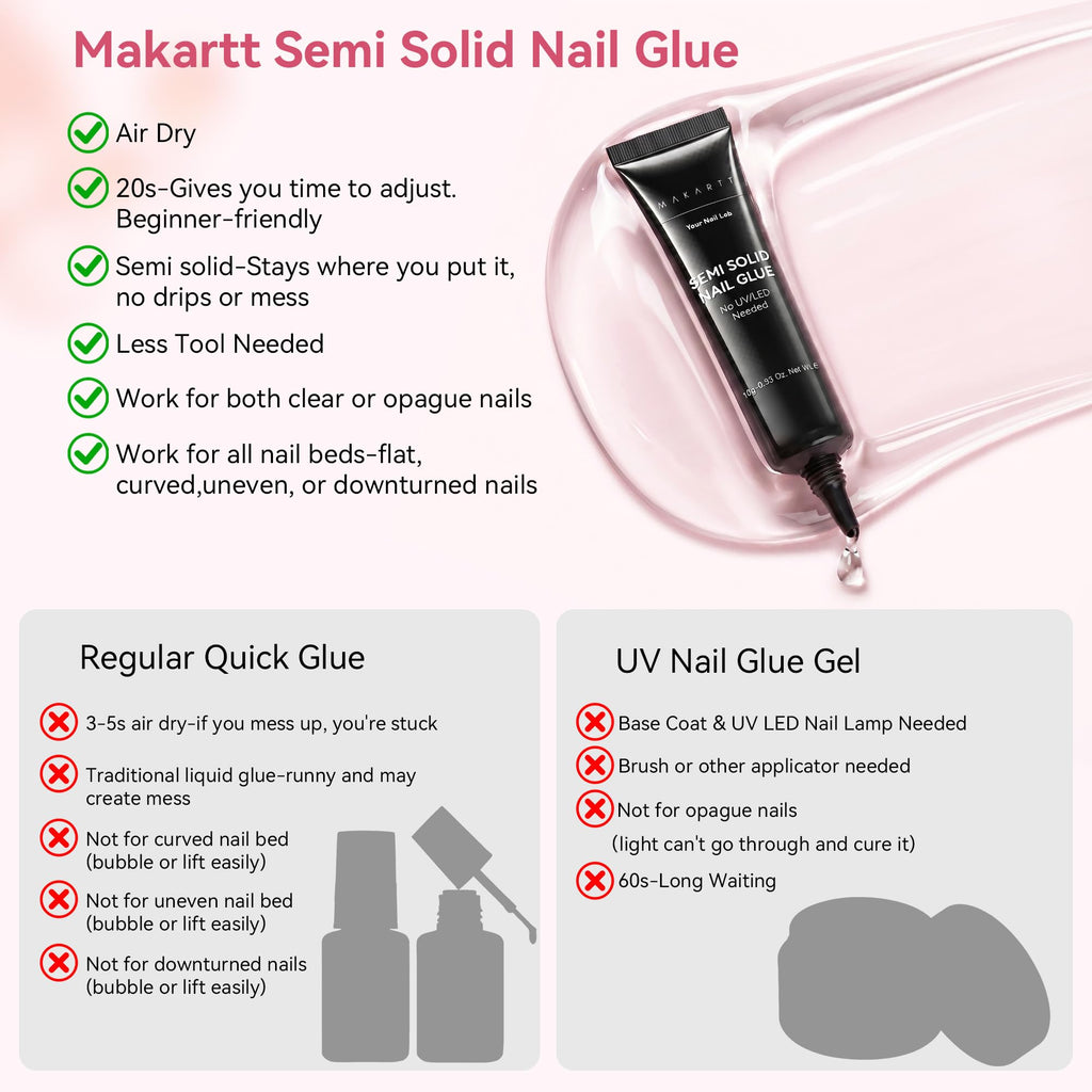 Makartt Rhinestone Glue for Nails: Super Strong Gel Nail Glue for Nail Charms Gems Decorations, 3D Gel Nail Art Bling Jewel Diamonds for Salon & DIY Manicure, 30ML UV Lamp Cured Need Beauty Gifts