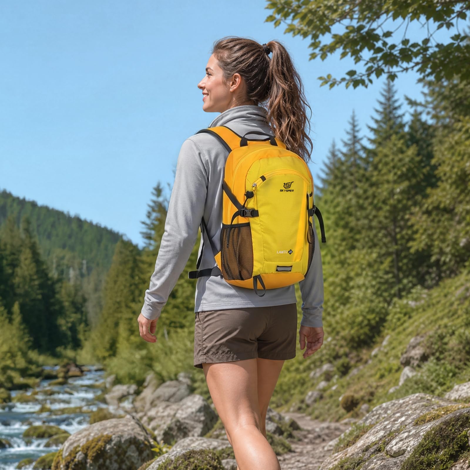 SKYSPER Small Hiking Backpack, 20L Lightweight Travel Backpacks Hiking Daypack for Women Men