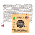 Knapp Made CM Scrubber 4" x 4" Small Ring Chainmail Cast Iron Scrubber, Premium Stainless Steel Mesh Cleaner for Pre-Seasoned Pans, Dutch Ovens, Grills and Skillets