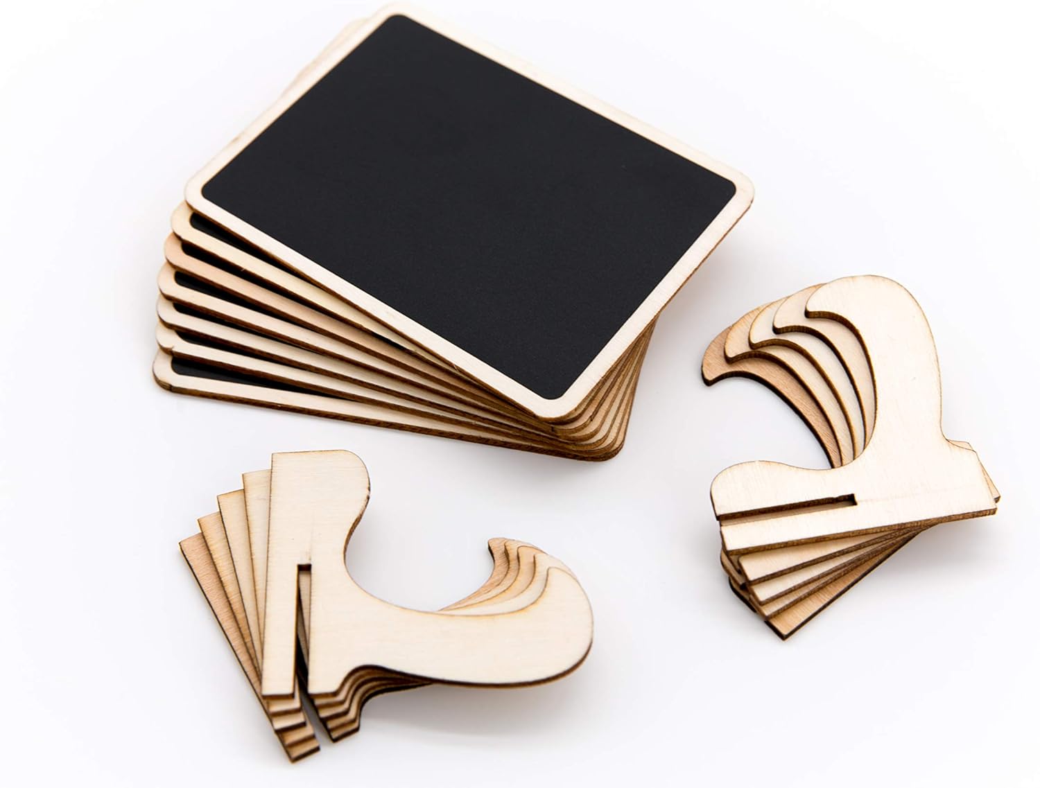 DSTELIN 10 Pack Mini Chalkboards Signs with Easel Stand, Small Rectangle Chalkboards Blackboard, Wood Place Cards for Weddings, Birthday Parties, Message Board Signs and Event Decoration