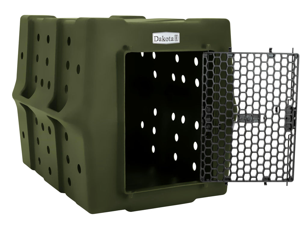 Dakota 283 Canine Rough and Tough Economy Dog Crate w/ Removable Two-Way Door - Heavy Duty Outdoor Kennel for Medium Breed Dogs (Coyote Granite, Intermediate)