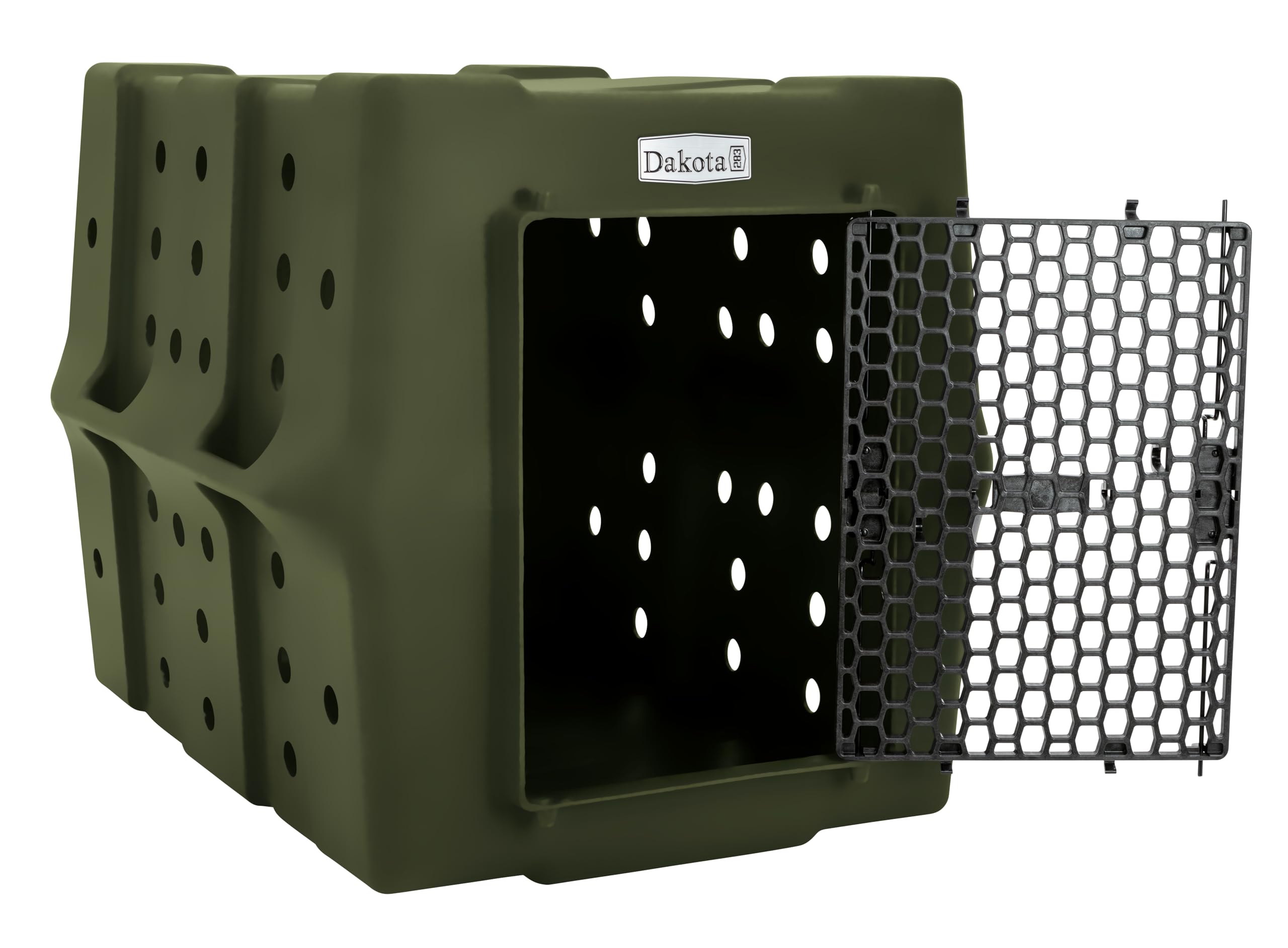 Dakota 283 Canine Rough and Tough Economy Dog Crate w/ Removable Two-Way Door - Heavy Duty Outdoor Kennel for Medium Breed Dogs (Coyote Granite, Intermediate)