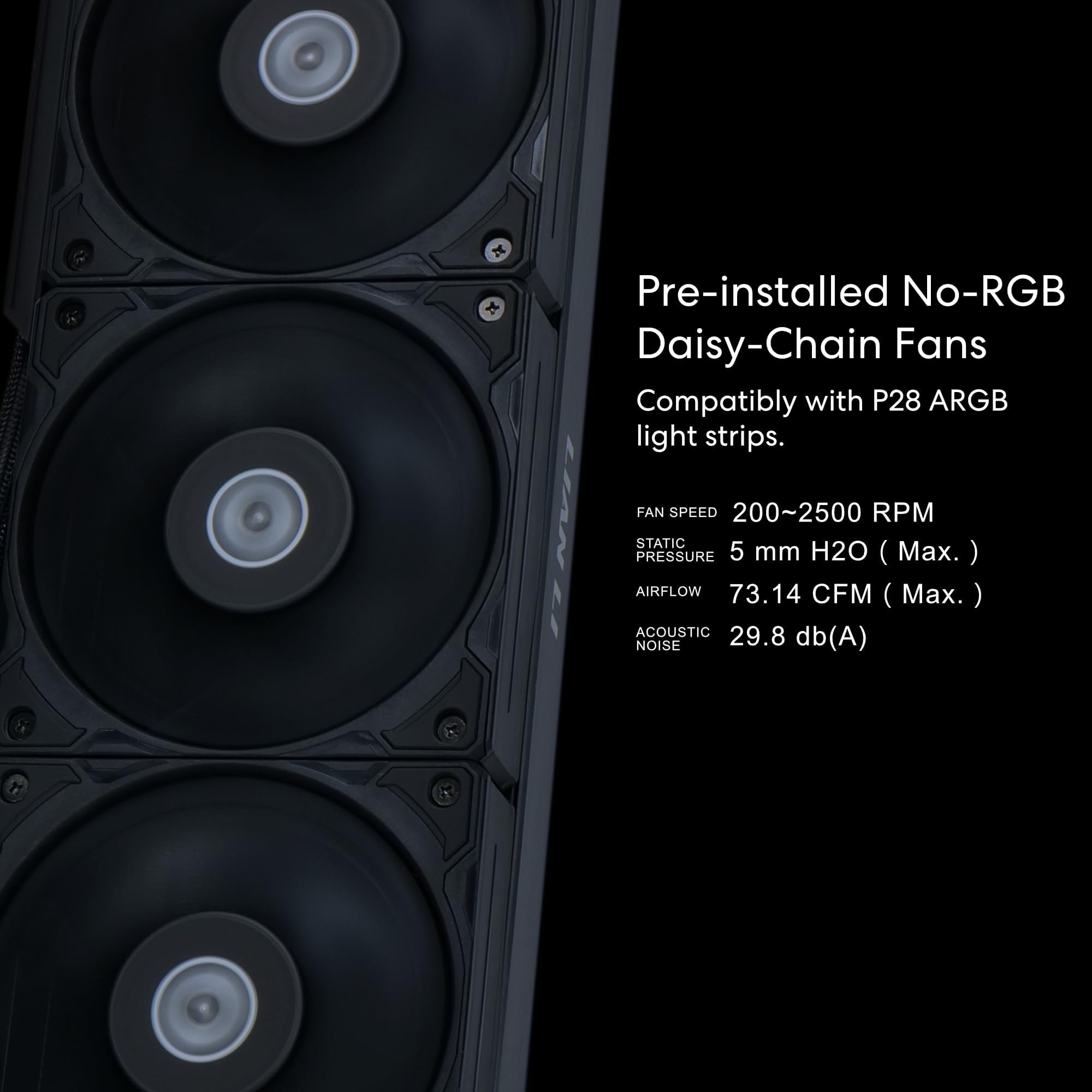 Lian Li Hydroshift LCD 360 Liquid Cooler - Flexible Side-Mounted Coolant Pathway, 2.88” LCD Screen - 480 x 480 Res. - Captured Screenshots or Recorded Videos - Fits Most PC Fans - Black (HSLCD36NB)
