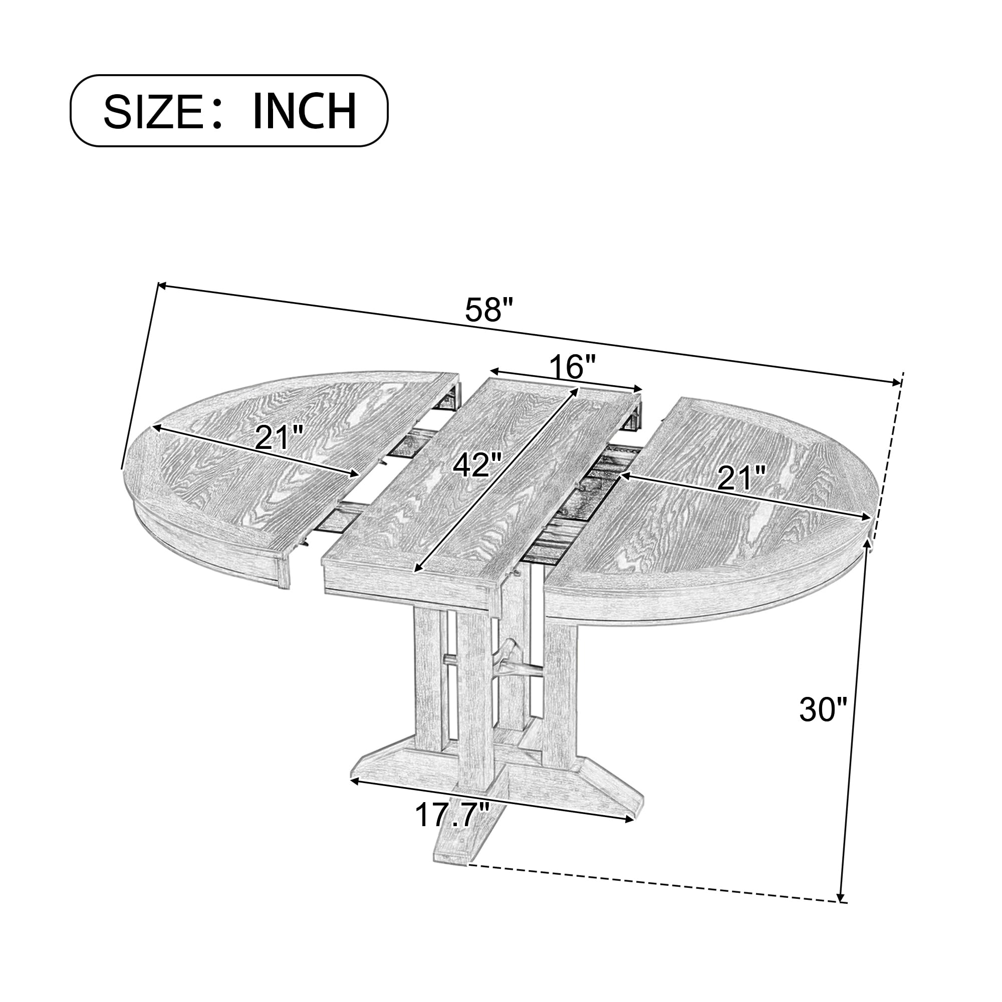 LUMISOL Round Dining Table for 4-6 People, 41"-57" Extendable Kitchen Table with 16" Removable Leaf for Small Places, Kitchen, Dining Room, Espresso
