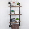MBQQ Industrial Pipe Shelf Bathroom Shelves Wall Mounted,19.6in Rustic Wood Shelf with Towel Bar,1 Tier Farmhouse Towel Rack,Pipe Shelving Floating Shelves Towel Holder,Black & White