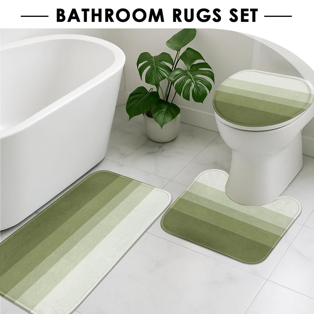Beige Geometric Shower Curtain Set with Toilet Lid Cover and Non-Slip Rugs for Bathroom, Black Grey White Checkered 4 Pcs Shower Curtain, Modern Abstract Bathroom Set with 12 Hooks